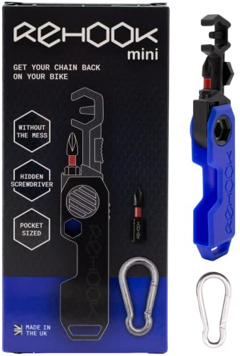 Rehook Mini Ultra Blue | Lightweight Bicycle Multi-Tool | Get Your Chain Back on Your Bike Without the Mess | Stocking Filler Present for Bike Gadget Lover | Made in UK