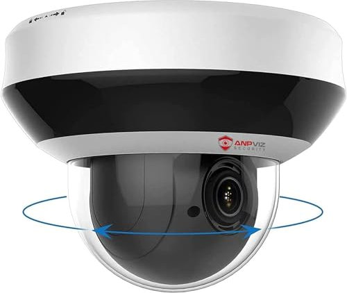 Anpviz 4MP PTZ PoE Überwachungskamera Aussen, Dome PoE Kamera Outdoor, 4X Optischer Zoom, IR Nachtsicht, Bewegungserkennung, Audio Alarm, SD Kartensteckplatz, Eingebautes Mikrophon, IP66 (H Serie)