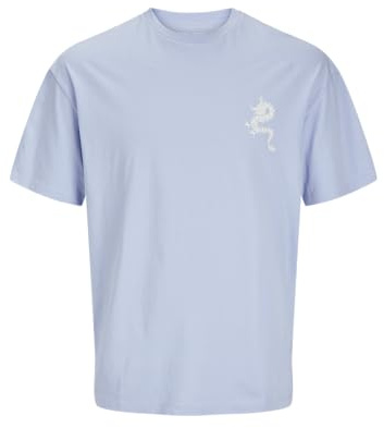 JACK & JONES Jjcharge Camiseta Estampada SS Cuello Redondo, Color Azul., XL