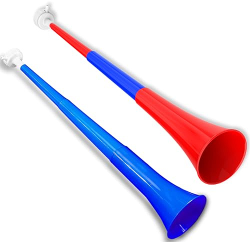 Collapsible Stadium Horn 24 Inch Vuvuzela Plastic Trumpet Horn Blow Horn Noisemakers Loud Sound Soccer Horn Cheer Horn for Sporting Events Graduation Games School Party Supplies Favors Accessories