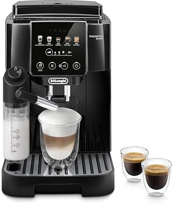 De'Longhi Magnifica Start ECAM220.91.B, Kaffeevollautomat mit LatteCrema-Milchsystem für Automatischen Cappuccino, 5-Direktwahl-Tasten, Soft-Touch-Bedienfeld, x2-Funktion, Schwarz