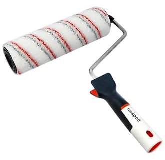 Nespoli - Rouleau de peinture traité au téflon Surface Protector 22 cm pour surfaces lisses et cloisons sèches, rouleau peinture et fixation murs intérieurs, poignée ergonomique SoftTouch à libération