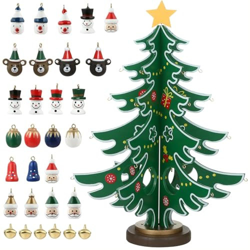 Mini albero di Natale in legno, Natale da tavolo in miniatura per Natale, Mini Albero di Natale da Tavolo, per Decorazioni Natale, Decorare Tavolo, Vetrina