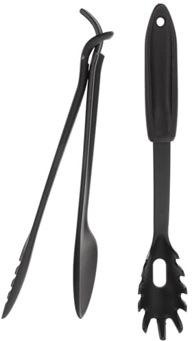 FUOYLOO Pinzas para Espaguetis y Clip de Comida de Cocina de Nylon, 2 Piezas, Resistente al Calor, Mango Largo Ergonómico, Reutilizables, Ideales para Servir Pasta en Cocina y Barbacoas