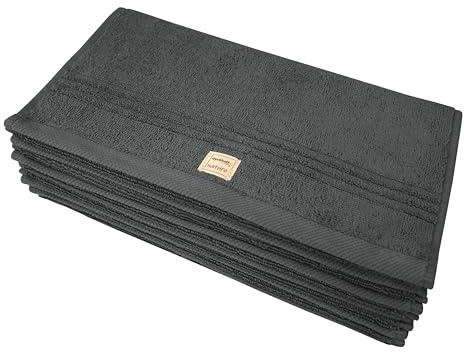 Dyckhoff Gästetücher Nature, 6er Set, 100% Bio-Baumwolle GOTS, 500g/m², anthrazit, 30x50cm