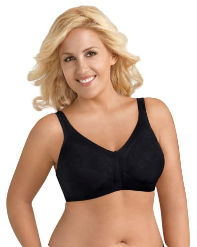 Exquisite Form Women's Intimate Apparel Side Shaping Bra with Lace 5100548, Black, 44C