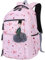 Sac à Dos Femme College Scolaire Sac Toile Sac à Dos Sac École Ado Fille Cartable Collège Sac d'école (Rosa)