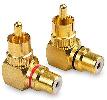 Cable Matters 2-Pack Right Angle RCA Adapter, 90 Degree RCA Adapter