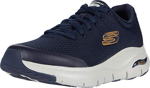 Skechers Herren Arch Fit Sneaker, Navy Textile Synthetic Trim, 41 EU