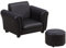 HOMCOM Kindersessel mit Fußhocker Kindercouch Kindersofa Minisofa für 1,5-3 Jahre Kinder Kindermöbel Holz Schwarz 54 x 42 x 41 cm