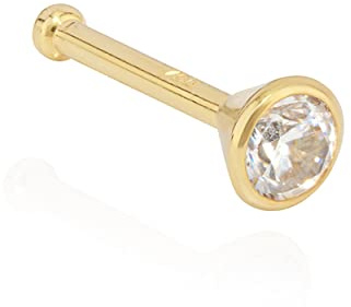 NKlaus Nasenpiercing für Damen Gelbgold; Weiß; Gelb, 2,5mm 750, 1 Stück