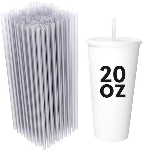 Disposable Plastic Drinking Straws - Straight - 7.75 Long (Clear, 250)
