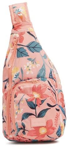 Vera Bradley Mochila Ripstop Mini Sling, Paradise Bright Coral, Talla única