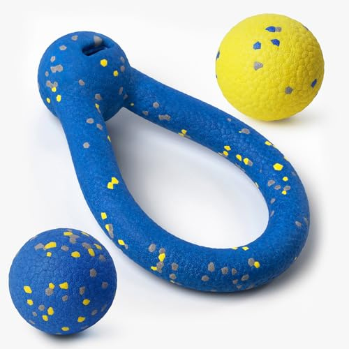Indestructible Dog Toys Dog Toys for Large Dogs Flying Discs for Medium/Large Breeds Dog Training Ring,Floating Dog Ring Toys for Throwing,Catching Flying Lightweight Dog Toy (Blue)