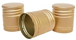 DIAH DO IT AT HOME 16 Pack 30x35mm Gold Metal Screw Caps - Airtight Replacement Lids for Glass Liquor Bottles, Empty Spirit Flasks, Wine & DIY Home Brewing Storage