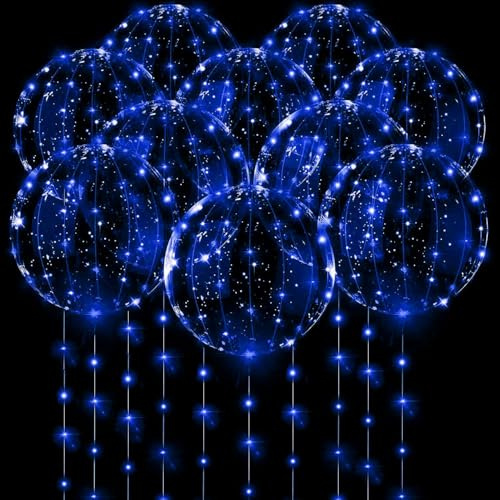 Lot de 20 Ballons Lumineux à LED, 50,8 cm, Avec Guirlandes Lumineuses pour Anniversaire, Saint-Valentin, Décoration de Fête