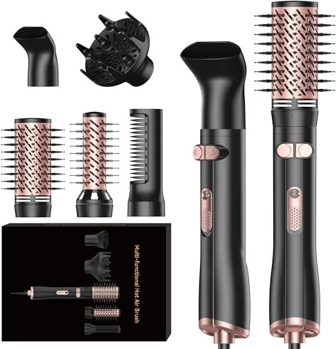5 In 1 Magic Styler Hair Stylers For Women, 1000w Hair Dryer Brush With Auto Rotating 360° Blow Dryer Brush, Air Curler, Air Dryer Hair, Multi Stylersfor Straightening Curling Volumizing & Drying Hair