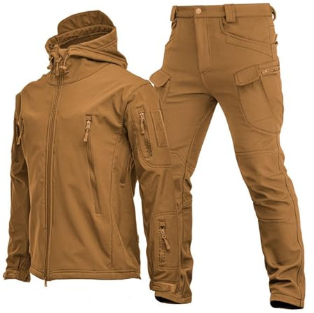 Ensemble De Combinaisons De Ski Pour Adultes, Veste Imperméable Isolée D'hiver Pour Hommes Et Pantalon À Ceinture, Ensemble De Combinaison De Ski Outdoor Adventures, Pour Le Ski(Marrone,L)