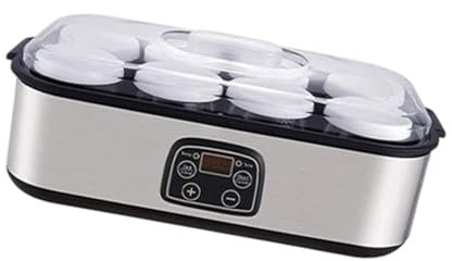 KESOTO Yogurtiera Automatica in Acciaio Inox con 8 Contenitori Da 1,4 Litri