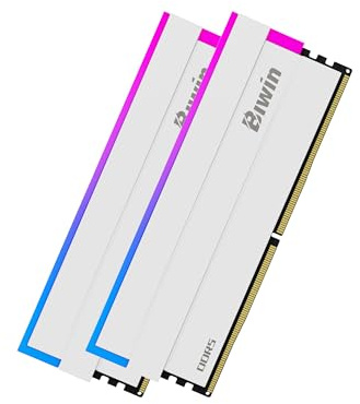 Biwin Black Opal DW100 DDR5 RGB RAM 32GB (16GBx2) 6000MHz CL28 - Arbeitsspeicher Hynix A Die - mit Intel XMP 3.0 AMD Expo kompatibel - Weiß