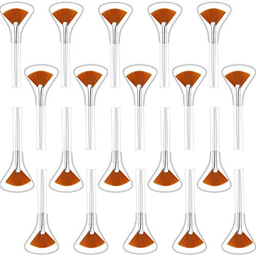20 Pieces Facial Fan Mask Brushes Acid Applicator Soft Makeup Brushes Cosmetic Tools for Glycolic Peel Masques
