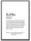 Ritter Mediendesign Kaffee Wörterbuch Bild Wandbild Kunstdruck Poster Din A4 Dekoration Geschenkidee Küche Wohnzimmer