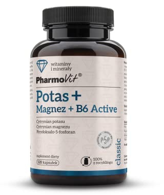 Pharmovit Kalium 500 mg, Magnesium 94 mg, Vitamin B6 5,6 mg, 120 Kaps
