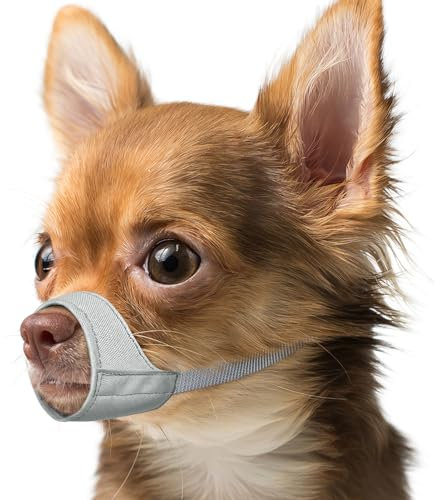 Mayerzon Maulkorb für Hunde mit kurzer Schnauze, Kleiner Maulkorb für Chihuahua, American Bully Boxer Welpen, weicher Stoff, Mundbedeckung für Tierarztbesuche und verhindert Beißen oder Kauen.