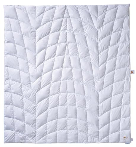 SCHLAFKÖNIG Sommerbettdecke 220x240cm extra leicht - Neue 100% Daunen Klasse 1 - kuschelige Daunendecke für den Sommer - Allergiker geeignet, Made in Germany