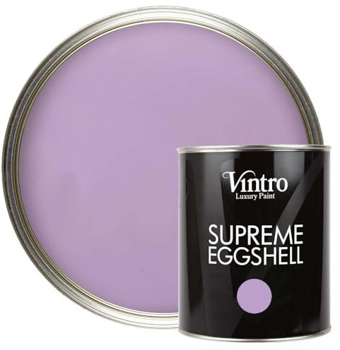Vintro Paint | Violet Eggshell Paint | for Walls | Wood | Trim | Satin Furniture Paint | Interior & Exterior Use. 1 Litre (Dames Violet)
