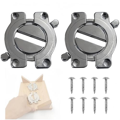 HJYDGJ 2 conectores de mesa, cerraduras de mesa de comedor, conectores de muebles, pestillo giratorio, placas de madera, conectores de mesa, placas de mesa, conectores de metal, pestillo giratorio