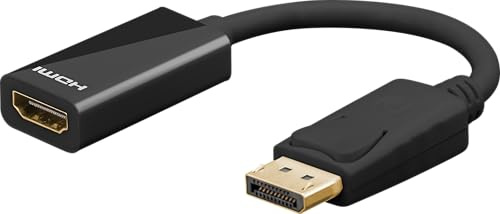 goobay DisplayPort-kabel – DisplayPort till HDMI-adapter – guldpläterad, för PC/laptop till extern skärm – robust konstruktion, högkvalitativa material, färgäkta bildåtergivning/75269
