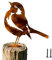 QACUU Rusty Metal Sparrow Sculpture Garden Ornament, Lifelike Patina Bird Silhouette for Garden Decor, Outdoor Statues and Fence Toppers, Vintage-Style Robin Ornaments Outdoor(Screws Included)