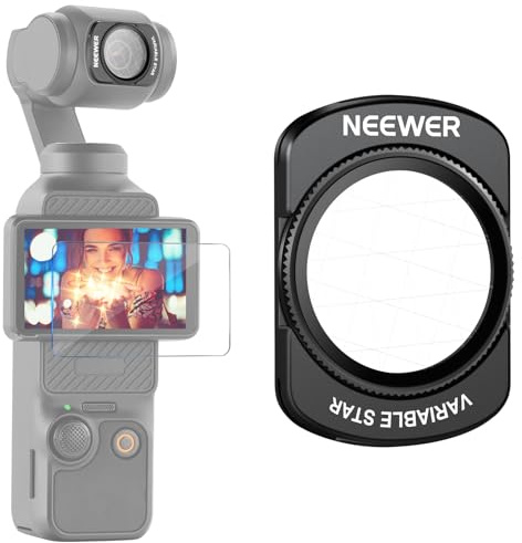 NEEWER Filtro Stella Regolabile 4/8 Punti Compatibile con DJI Osmo Pocket 3 e Creator Combo Accessori, Filtri Effetto Magnetico, Vetro Ottico HD Multistrato per Gimbal Cam, Protezione Schermo, FL-C38