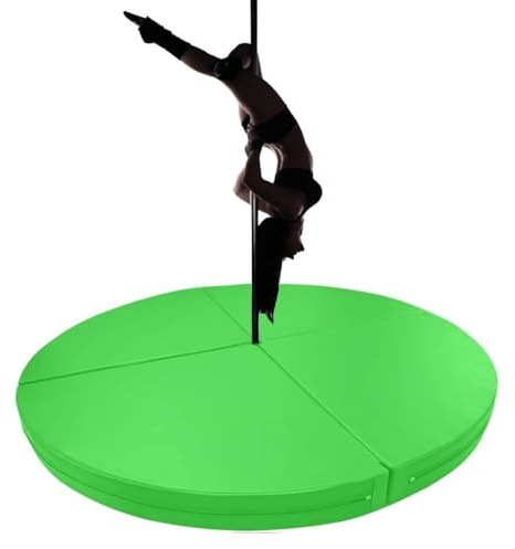 Pole Dance-matta, 1/2/4 tum tjock mottagningsmatta för pole dance - rund, hopfällbar säkerhetskudde, droppkudde för hemmagym, idealisk för dans