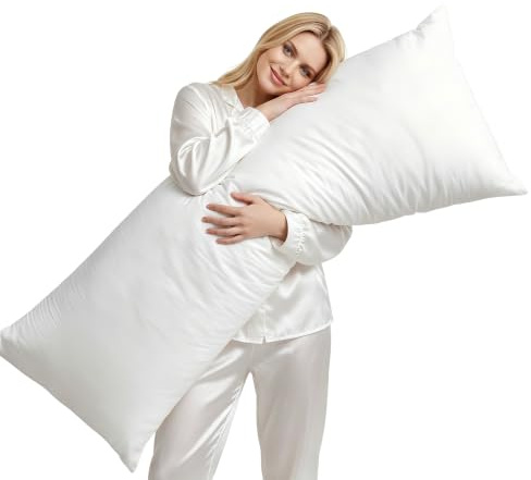 LAVANCE Microfiber Cover Body Pillow with Down Alternative Fill | Combing and Rolling Progress Adult Body Pillow, Soft Supportive Long Pillow for Side Sleepers, 50x137 cm