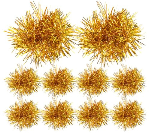 TOYZFRIENDY 20 Pezzi Pompon Cheerleading Dorati Manico in Plastica Fiore da Polso per Squadre di Tifo Accessori per Feste Sportive e Parate Comfort Leggero per Esibizioni e Allenamenti