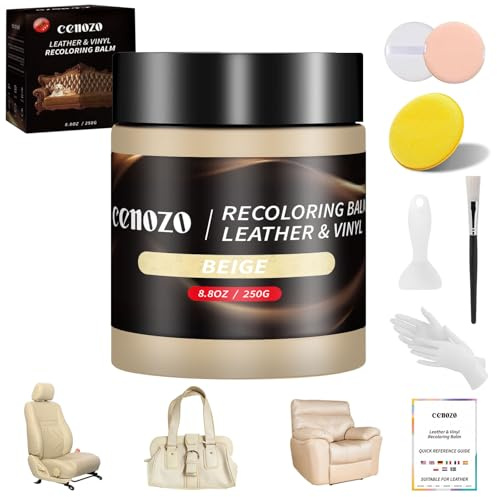 250g Beige Läderreparationskit,Läderfärg,Flytande Läderfärg,Reparationspasta för Läder för Soffor,Skor,Bilsäten,Läderjackor med Repningar och Missfärgning