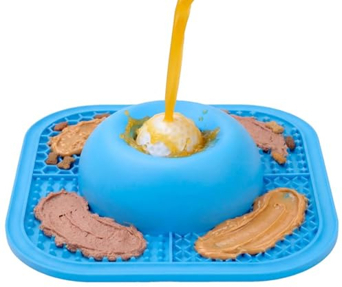 Ciotola per leccare il cane, mangiatoia per palline in silicone, tappetino interattivo per mangiare lentamente, arricchimento per animali domestici, ideale per cani e gatti di taglia piccola, media e
