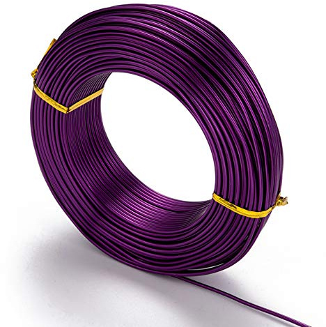 12 Gauge Aluminum Craft Wire 2mm Flexible Sculpting Wire Craftdady 180 Feet Wire Bendable Metal Craft Wires for Doll Skeleton Gem Wrapping Jewelry Making (Purple)