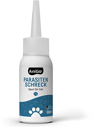 AniGo Parasitenschreck Spot On für Katzen 50ml – Flohmittel & Zeckenmittel für Katzen, Effektiv gegen Ektoparasiten Floh und Zeckenmittel, Lösung zum Auftropfen, Floh- & Zeckenschutz