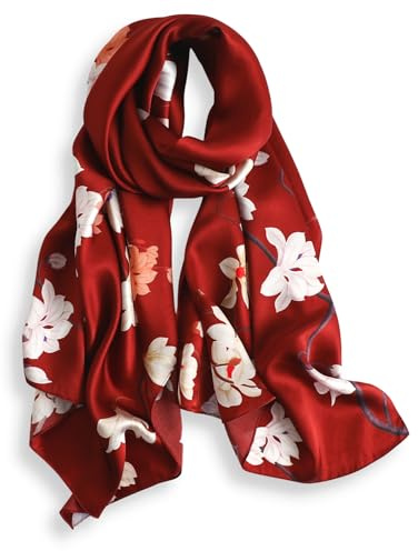 PoeticEHome 100% Maulbeerseide Schal 170x53cm – Seidenschal Damen Langhalstuch für Kopf & Hals | Geschenkverpackung