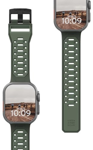 Urban Armor Gear Bracelet de montre de rechange réglable, compatible avec Apple Watch 49/46/45/44 mm pour iWatch Series Ultra 2/Ultra/4-10/SE 2/SE Civilian Olive Drab