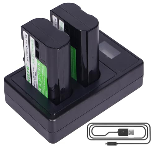 2 Stück 2300mAh EN-EL15C EN-EL15 Akku und Smart LED Dual USB Ladegerät für Nikon ZF Z6,Z7 Z8 D7500 D7000, D7100, D7200 D500, D600, D610, D750,D780 D800, D810, D800E, D810A,D850