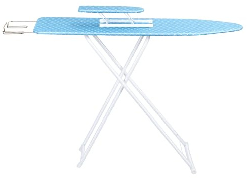 sxvbdway Ironing Board Full-Size, Adjustable Height Foldable Extended Household Ironing Board Outside with Heat-Resistant Cover, Anti-Slip Feet, Heat-Resistant Cover Blue 42 inch