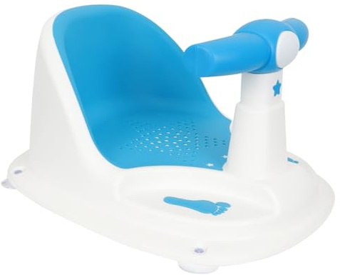 TOBBOMEY Seggiolino Bagnetto Antiscivolo con Schienale Sedia Vasca Mesi per Bagno Sicuro e Confortevole Supporto Ergonomico per Doccia e Lavaggio Colore Blu Luminoso
