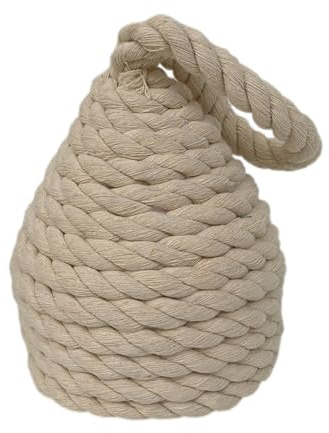 Butée de porte lestée – Butée de porte en coton avec nœud en corde avec poignée, butée de porte intérieure lestée robuste pour fenêtre, serre-livres, jouet pour chien