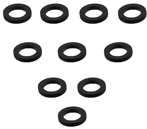 Hopzab 10 PCS Black Rubber Washers Shower Hose Washers Tap and Shower Head Sealing Rings ShowerHose Connector Seals, for Bathroom Kitchen