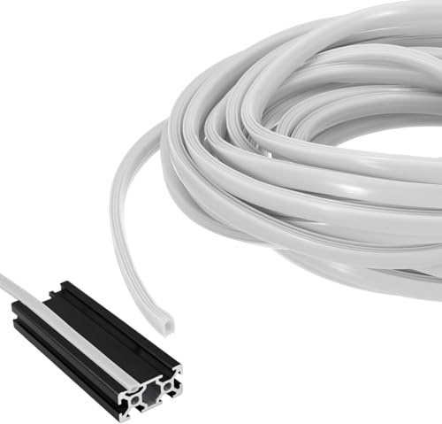 sourcing map Copertura a T in alluminio da 10 m, guarnizione piatta, protezione antipolvere, staffa per slot da 6 mm serie 2020, profilo in alluminio, accessori per stampanti 3D, confezione da 1