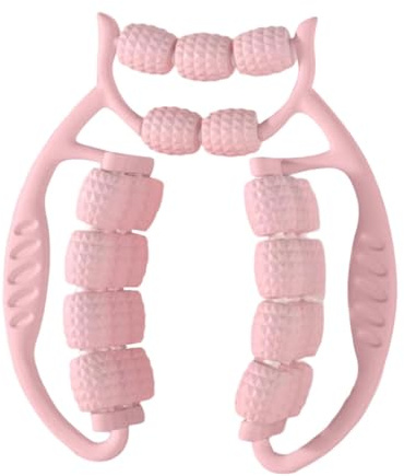 Milageto Rullo massaggiante per Il rilassamento Muscolare, Manuale, Portatile, per la Fascia Muscolare, Morsetto Circolare per Gambe, per Collo, Polpaccio, Rosa
